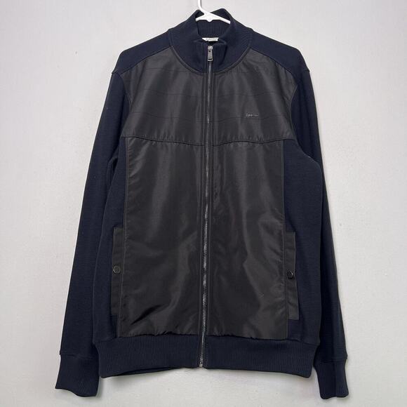 NOT FOR SALE---Calvin Klein Men's Full Zip Jacket Sz L Black Navy Blue